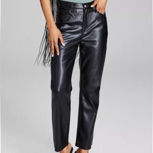 And Now This Faux Leather Straight Leg Pants